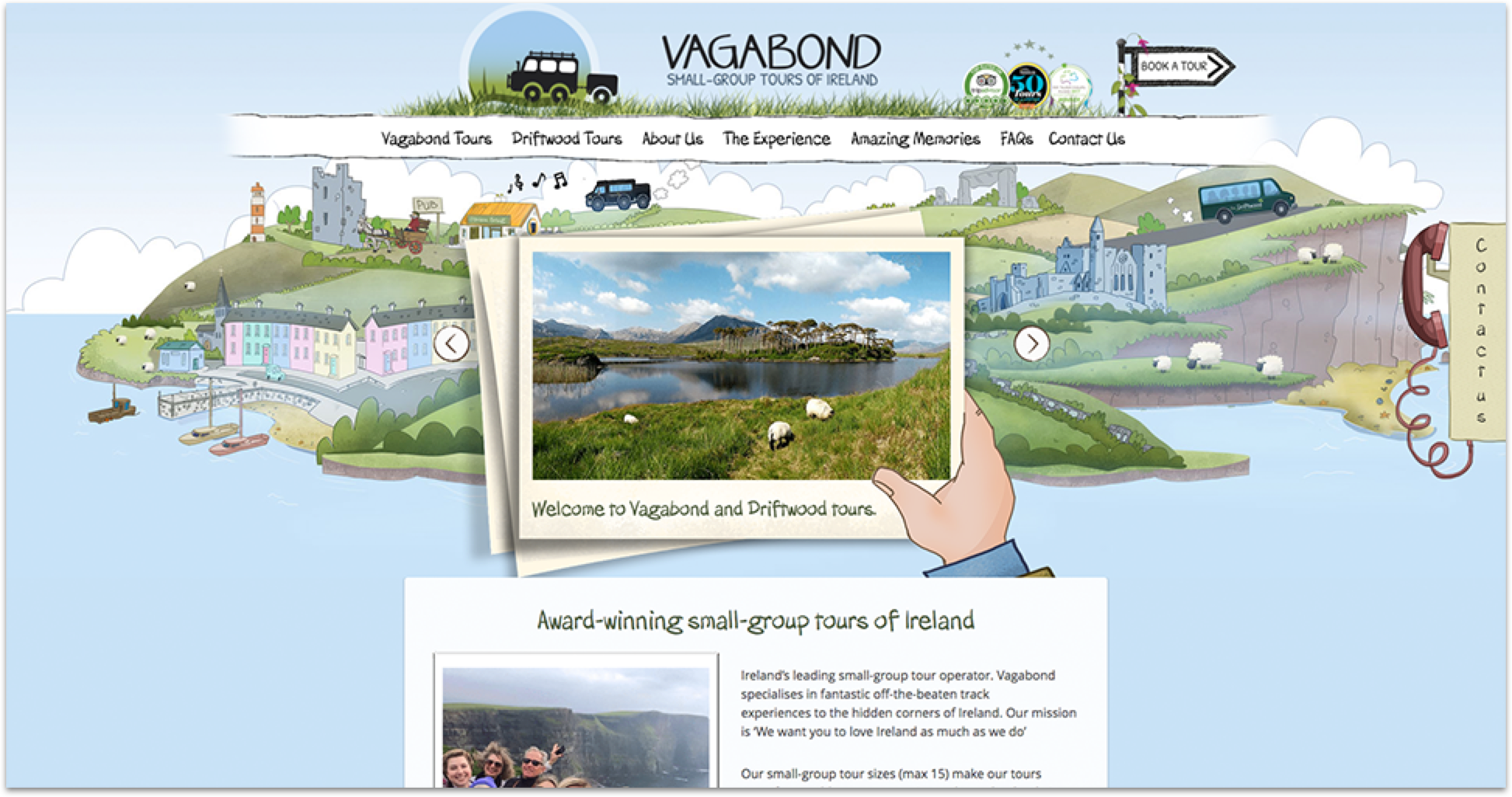 Vagabond Tours of Ireland - Responsive Web Design by Radii.ie
